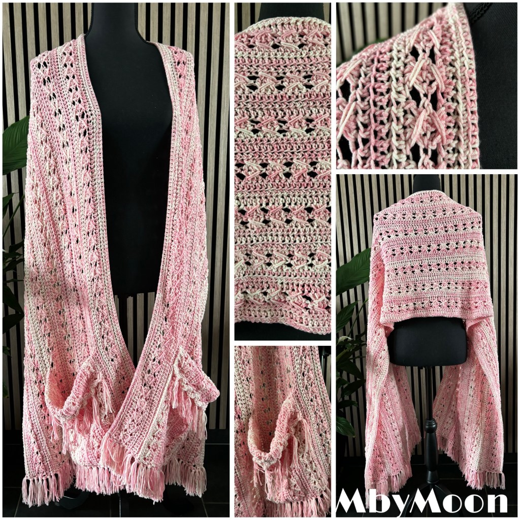 Mijn 45e gratis haakpatroon is een heerlijk royale pocketsjaal met de naam&nbsp;Jazzy!